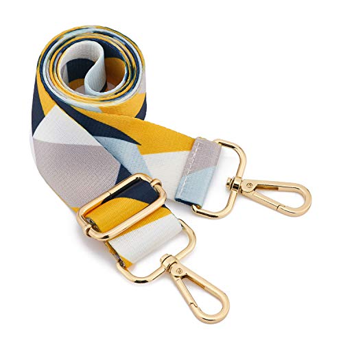 ZOUIQSS Damen Goldfarbene Bunter Schultergurt längenverstellbarer breiter Tragegurt Schultergurt für Handtaschen 3.8cm breit 73-125cm-Schultergurt für Handtaschen((3.8CM) Color21) von ZOUIQSS