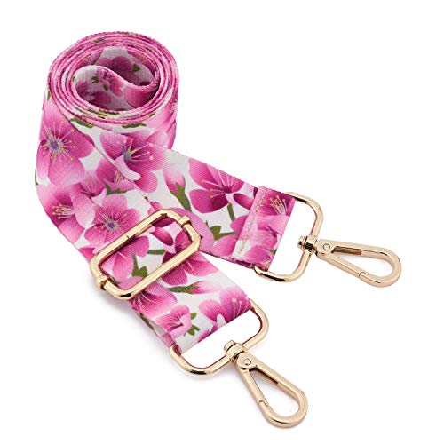 ZOUIQSS Damen Goldfarbene Bunter Schultergurt längenverstellbarer breiter Tragegurt Schultergurt für Handtaschen 3.8cm breit 73-125cm-Schultergurt für Handtaschen((3.8CM) Flower6) von ZOUIQSS