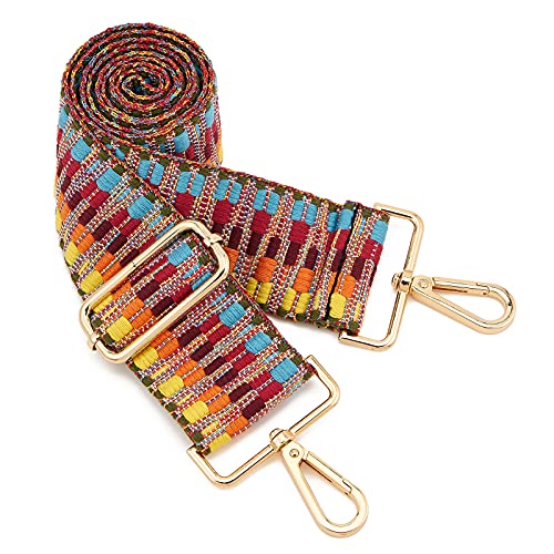 ZOUIQSS Damen Goldfarbene Bunter Schultergurt längenverstellbarer breiter Tragegurt Schultergurt für Handtaschen 3.8cm breit 73-125cm-Schultergurt für Handtaschen((5CM) Color31) von ZOUIQSS