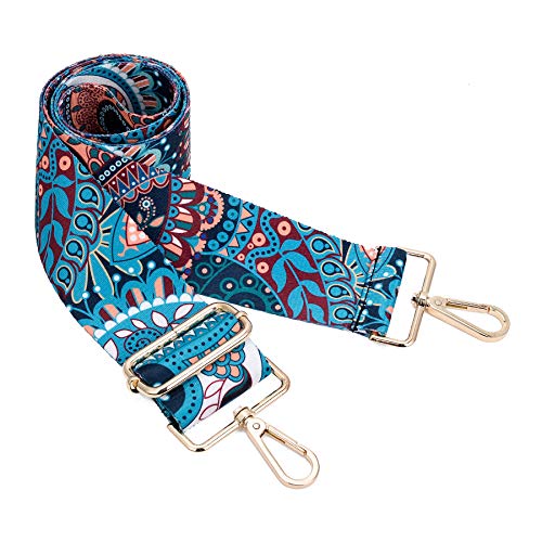 ZOUIQSS Damen Goldfarbene Bunter Schultergurt längenverstellbarer breiter Tragegurt Schultergurt für Handtaschen 3.8cm breit 73-125cm-Schultergurt für Handtaschen((5CM) Indian Pattern) von ZOUIQSS