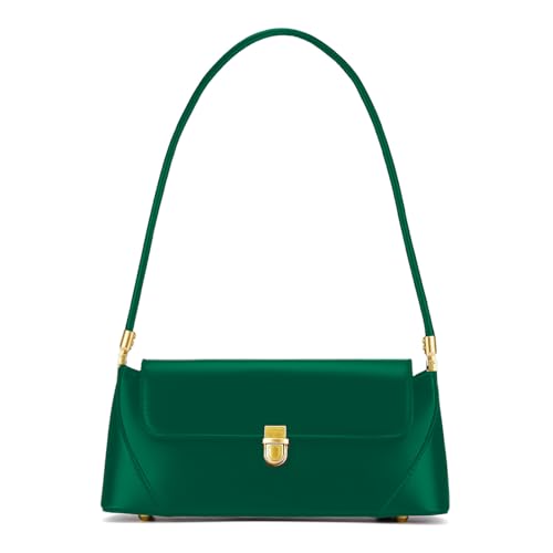 ZOUIQSS Umhängetasche für Damen Vintage-Geldbörse modisch klassisch veganes Leder Clutch Retro-Handtasche mit Schnallenverschluss(Grün) von ZOUIQSS