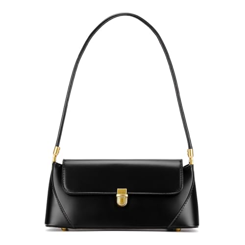 ZOUIQSS Umhängetasche für Damen Vintage-Geldbörse modisch klassisch veganes Leder Clutch Retro-Handtasche mit Schnallenverschluss(schwarz) von ZOUIQSS