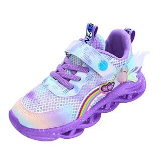 ZOUPREME Mädchen ELSA Kinder Prinzessin Turnschuhe, Kinderschuhe Mesh Laufschuhe Girls Casual Sports Shoes Sneaker Xmas (B2-Purple-Mesh,31) von ZOUPREME