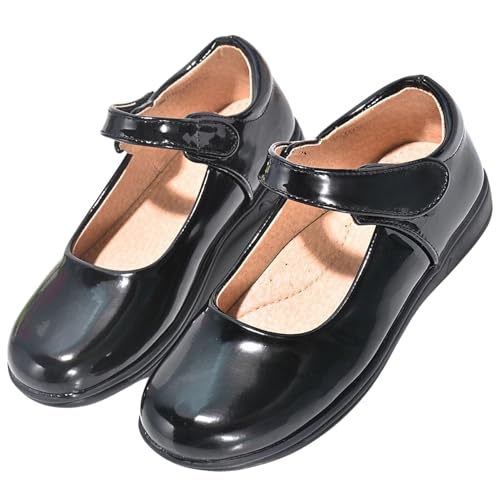 ZOUPREME Prinzessin Schuhe für Mädchen Glitzer ELSA Flats, Kinder kostüm Ballerinas für Partyshows Hochzeit (D1-Black,30) von ZOUPREME