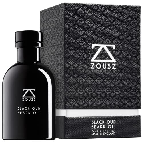 ZOUSZ Bartöl - Duftende Pflegeformel aus schwarzem Oud-Holz mit natürlichen Avocado-, Argan-, Macadamia-Ölen - Nicht-fettendes Bartpflege-Öl - Vegan-freundliches Geschenk für Männer - 50mL von ZOUSZ