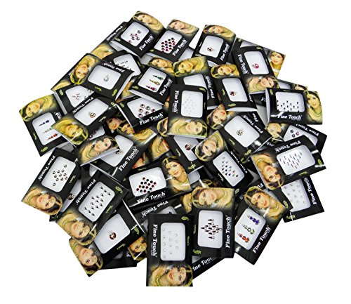 Banithani 50 Packungen Indische Designer Bindis Sortiert Tattoos Traditionelle Temporäre Aufkleber von Banithani