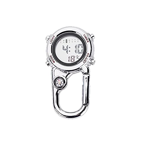 Clip on Digital Quartz Watch Backpack Fob Belt Waterproof and Shockproof Pocket Watch Glow in The Dark Karabiner Watch with Compass Alarm Clock Date Week Gift for Outdoor Sports, Red Clip on Digital Quartz Watch Backpack Fob Belt Waterproof and Shockproof Pocket Watch Glow in The Dark Karabiner Watch with Compass Alarm Clock Date Week Gift for Outdoor Sports, Red von ZOVEDAIUG