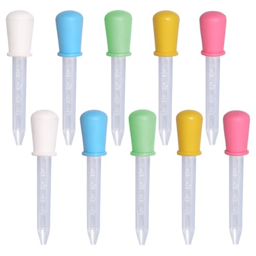 10 Stück Liquid Dropper, Dropper Pipette, 5 ML Dropper Graduierte Transfer Pipette, Kinder Transparente Pipette Transparente Kunststoff-Pipetten, für Süßigkeitenformen, Bastelarbeiten Kunst, Pflanze von ZOWEXIQ