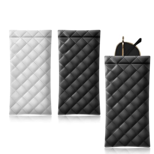 2 Stück Brillenetui Weich Für 2 Brillen Sonnenbrille Etui Mit Schnappverschluss, Tragbare Lesebrillen- Und Sonnenbrillentaschen Für Unterwegs, Slip-In-Design von ZOWEXIQ