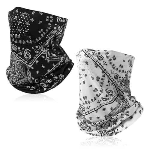 2 Stück Multifunktionstuch Mundschutz, Bandana Herren Damen Schlauchschal Halstuch Gesichtsmaske, Multifunktionstuch Unisex Nahtlose Bandanas für Outdoor Arbeit Radfahren Laufen von ZOWEXIQ