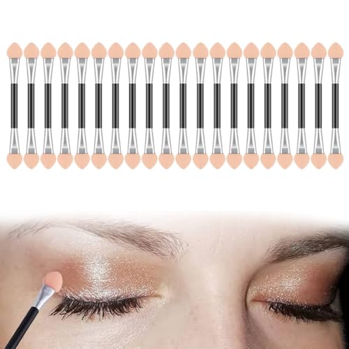 20 Stück Lidschatten Pinsel, Schwamm Augen Make up Pinsel, Lidschatten Pinsel, Einweg Lidschatten Applikator Lidschattenpinsel von ZOWEXIQ