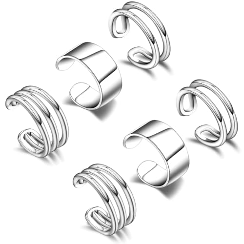 3 Paar Ohrringe Silber 925 Set für Damen 14 Karat Vergoldet Kleine Ohrstecker, Clip Ohrklemme silber Funkelnde RundeHuggie Ohrringe Ohne Ohrloch für Mehrere Piercings von ZOWEXIQ