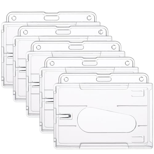 5 Stück Ausweishüllen - Transparente Kartenhalter mit Daumenausschub, Transparente Kartenhalter mit Daumenausschub, Hartplastik transparenter Kartenschutz Daumenschlitz Kartenetui von ZOWEXIQ