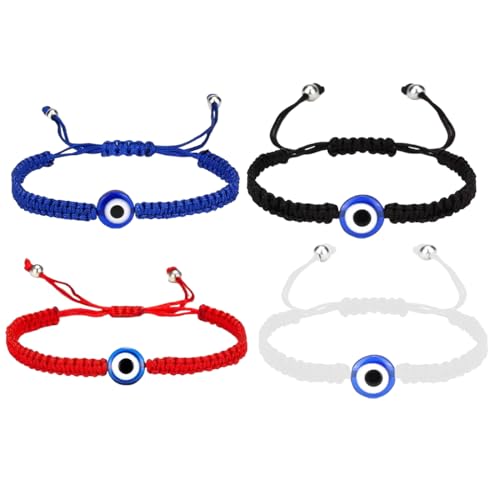 ZOWEXIQ 4 Pcs Böser Blick Schnur Armbänder, Geflochtene Freundschaftsarmbänder, Personalisiertes Projektions Armband, Valentinstag personalisiert Geschenk für Ihn Sie Männer Frauen Freundin von ZOWEXIQ