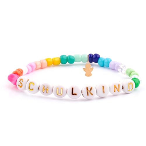 ZOWEXIQ Einschulung Geschenk Schultüte Mädchen Schutzengel Armband für Schulkind, 2025 Armband Schulkind Mädchen, Einschulungsgeschenke Partnerlook Mutter Tochter Geschenke zur Schulanfang von ZOWEXIQ