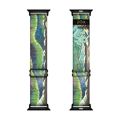 ZOX Armband für Apple Watch – Live in the Moment, weiches, verstellbares Gummiband mit motivierenden Bestätigungen und schönen Kunstwerken, Geschenke für Männer, Frauen und Jugendliche (44/45/46 mm & von ZOX