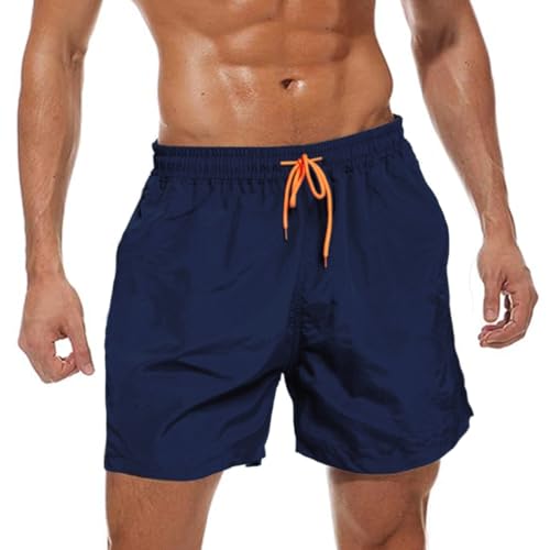 ZOXOZ Badehose Herren Atmungsaktiv Schnelltrocknend Boardshorts mit Verstellbarem Tunnelzug und Mesh-Futter Dunkelblau XL von ZOXOZ