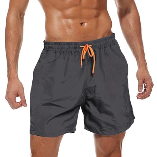 ZOXOZ Badehose Herren Atmungsaktiv Schnelltrocknend Boardshorts mit Verstellbarem Tunnelzug und Mesh-Futter Grau 2XL von ZOXOZ