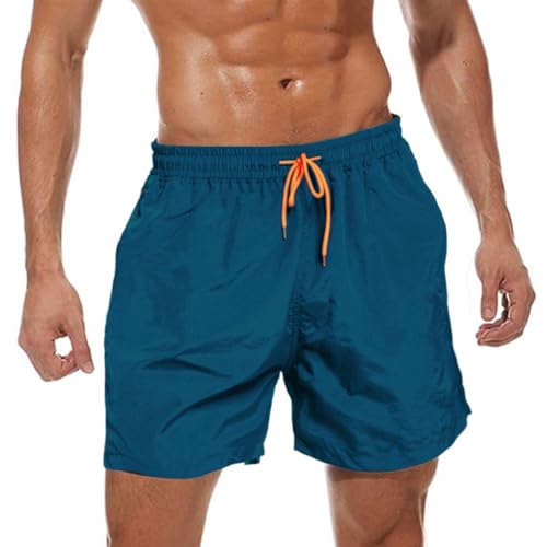 ZOXOZ Badehose Herren Atmungsaktiv Schnelltrocknend Boardshorts mit Verstellbarem Tunnelzug und Mesh-Futter Pfauenblau M von ZOXOZ