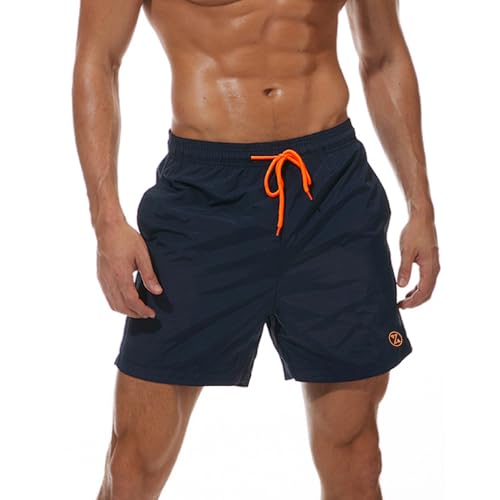 ZOXOZ Badeshorts Herren Badehose Herren Shorts Kurze Hosen Herren Schnelltrocknend Männer Schwimmhose Boardshorts Strandshorts Herren Beachshorts mit Mesh-Futter Verstellbarem Tunnelzug Dunkelblau 3XL von ZOXOZ