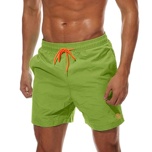 ZOXOZ Badeshorts Herren Badehose Herren Shorts Kurze Hosen Herren Schnelltrocknend Männer Schwimmhose Boardshorts Strandshorts Herren Beachshorts mit Mesh-Futter Verstellbarem Tunnelzug Green L von ZOXOZ