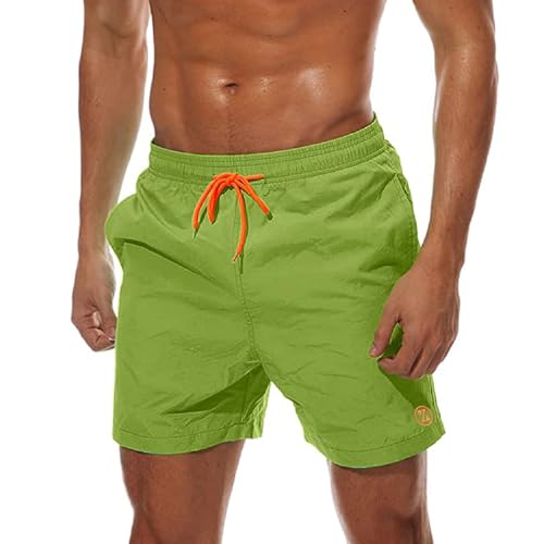 ZOXOZ Badeshorts Herren Schnelltrocknend Kurze Hosen Männer Schwimmhose Boardshorts Strandshorts Beachshorts Mit Mesh-Futter Verstellbarem Tunnelzug Green L von ZOXOZ