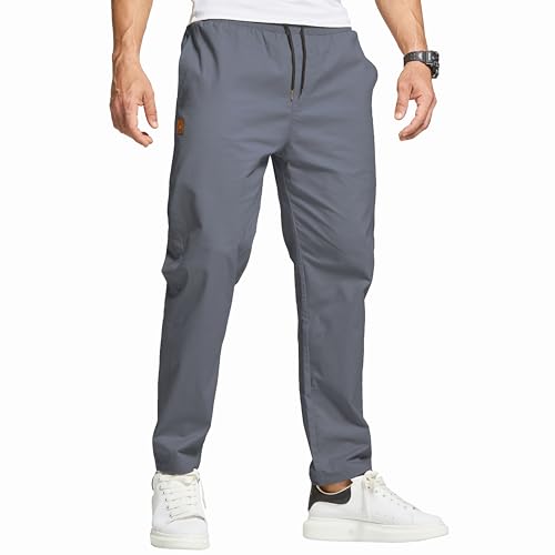 ZOXOZ Hosen Herren Chino Cargo Hose Herren Freizeithose Cargohose Männer Jogginghose Herren Baumwolle Sporthose Männer Lang Elastische Taille mit Kordelzug Casual Hose mit Taschen Denim Blau 3XL von ZOXOZ