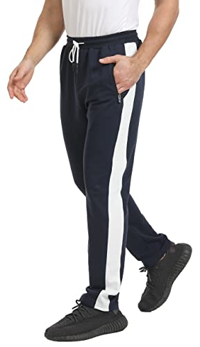 ZOXOZ Jogginghose Herren Trainingshose Männer Sporthose Herren Lang Baumwolle Freizeithose Herren Jogger Sweathose Hosen Fitness Trackpants Gym Reißverschlusstaschen Blau 2XL von ZOXOZ