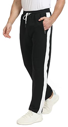 ZOXOZ Jogginghose Herren Trainingshose Männer Sporthose Herren Lang Baumwolle Freizeithose Herren Jogger Sweathose Hosen Fitness Trackpants Gym Reißverschlusstaschen Schwarz 2XL von ZOXOZ