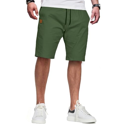 ZOXOZ Kurze Hose Herren Shorts Herren Sommer Chino Shorts Baumwolle Cargo Shorts Freizeithose Kurz Mit Taschen Army Green XL von ZOXOZ