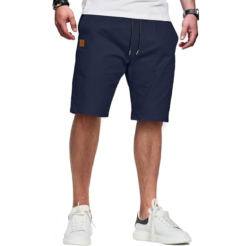 ZOXOZ Kurze Hose Herren Shorts Herren Sommer Chino Shorts Baumwolle Cargo Shorts Freizeithose Kurz Mit Taschen Dunkelblau S von ZOXOZ