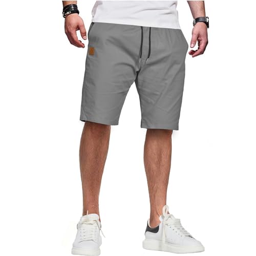 ZOXOZ Kurze Hose Herren Shorts Herren Sommer Chino Shorts Baumwolle Cargo Shorts Freizeithose Kurz Mit Taschen Grau XXL von ZOXOZ