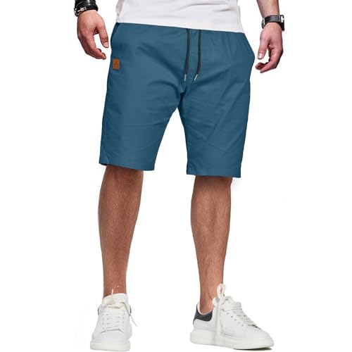 ZOXOZ Kurze Hose Herren Shorts Herren Sommer Chino Shorts Baumwolle Cargo Shorts Freizeithose Kurz Mit Taschen Pfauenblau M von ZOXOZ