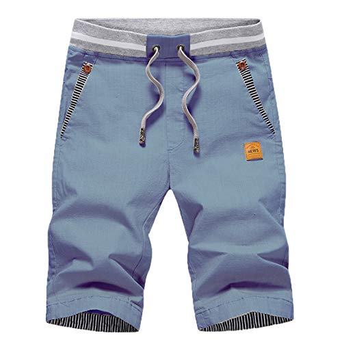 ZOXOZ Kurze Hosen Herren Shorts Herren Sommer Freizeit Chino Stretch Kurze Hose Herren Baumwolle mit Taschen Denim Blau S von ZOXOZ