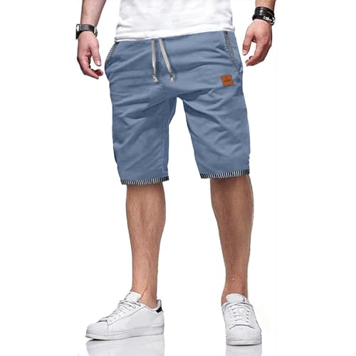 ZOXOZ Kurze Hosen Herren Shorts Sommer Freizeit Chino Stretch Kurze Hose Herren Baumwolle mit Taschen Denim Blau XL von ZOXOZ