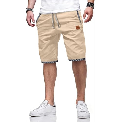 ZOXOZ Kurze Hosen Herren Shorts Sommer Freizeit Chino Stretch Kurze Hose Herren Baumwolle mit Taschen Khaki 2XL von ZOXOZ