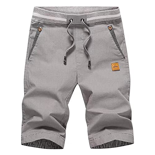 ZOXOZ Kurze Hosen Herren Shorts Herren Sommer Freizeit Chino Stretch Kurze Hose Herren Baumwolle mit Taschen Grau 3XL von ZOXOZ