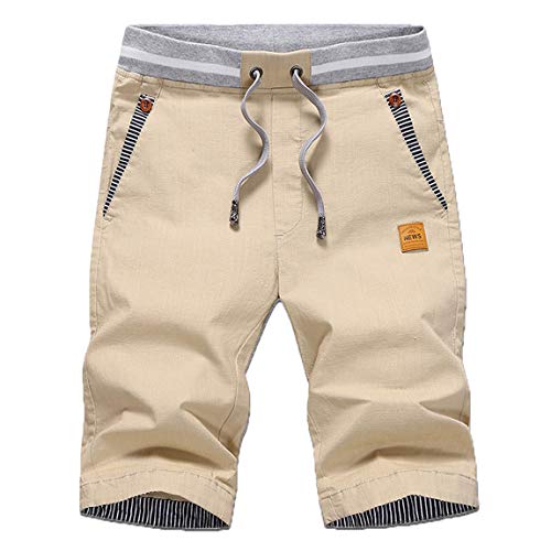 ZOXOZ Kurze Hosen Herren Shorts Herren Sommer Freizeit Chino Stretch Kurze Hose Herren Baumwolle mit Taschen Khaki S von ZOXOZ