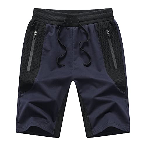 ZOXOZ Kurze Hosen Herren Shorts Sommer Jogginghose Kurz Baumwolle Gym Sweat Shorts Herren Sport Blau M von ZOXOZ