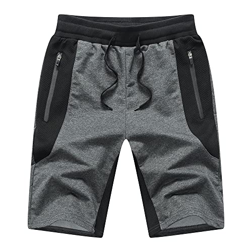 ZOXOZ Kurze Hosen Herren Shorts Sommer Jogginghose Kurz Baumwolle Gym Sweat Shorts Herren Sport Grau S von ZOXOZ