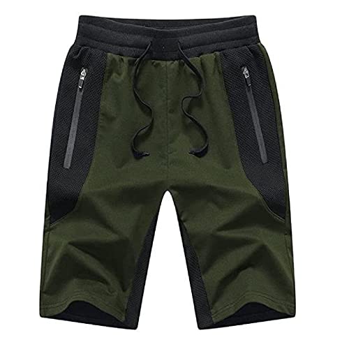 ZOXOZ Kurze Hosen Herren Shorts Sommer Jogginghose Kurz Baumwolle Gym Sweat Shorts Herren Sport Grün 2XL von ZOXOZ