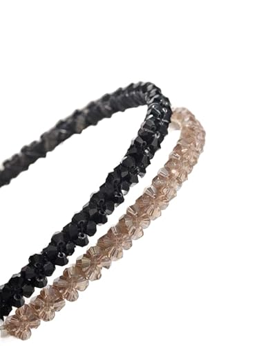 ZOYA Premium Elegant Schwarz Mädchen Armband mit Strass - Modische Haar-Accessoires, Größe S von ZOYA Premium