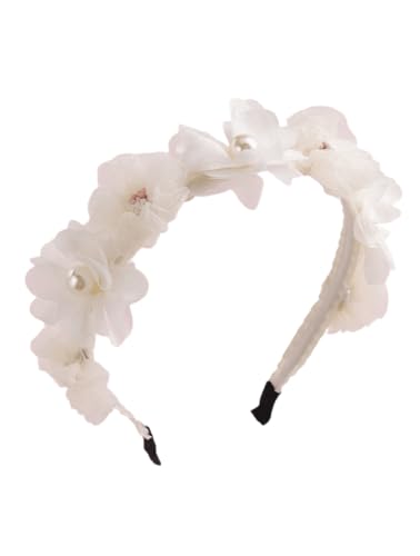 ZOYA Premium Elegantes cremefarbenes Haarband mit Blumen und Perlen - ein stilvolles Accessoire für jeden Anlass von ZOYA Premium