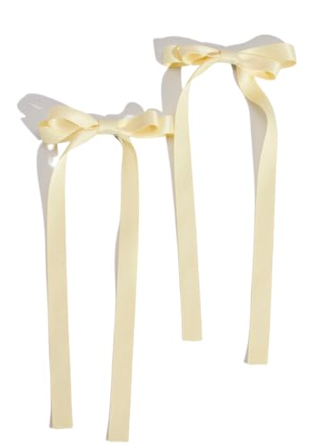 ZOYA Premium Gelb Elegante Haarspangen mit Satinschleife - Stilvolles Accessoire für Mädchen für jeden Anlass von ZOYA Premium
