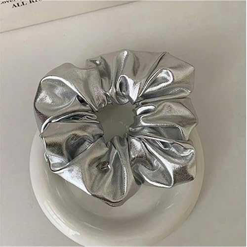ZOYA Premium Haargummi Scrunchie Silber Glanz - Stilvolles Accessoire für Mädchen | Elegant und Sanft, Ideal für Alltag und Anlässe von ZOYA Premium