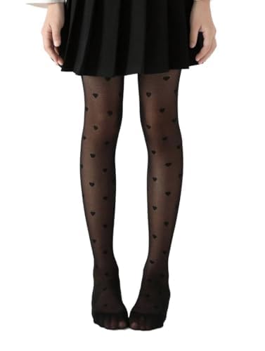 ZOYA Premium Mädchen Strumpfhose Magische Herzen - Elegant und Bequem Schwarz Design, Größe 4-14 Jahre, sc schwarz, 11-14 lat von ZOYA Premium