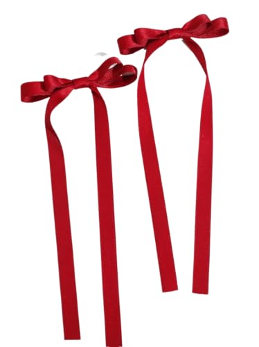 ZOYA Premium Rot Elegante Haarspangen für Mädchen - Satin Manschettenknöpfe mit Solidem Clip, Modisches Accessoire für jeden Anlass von ZOYA Premium