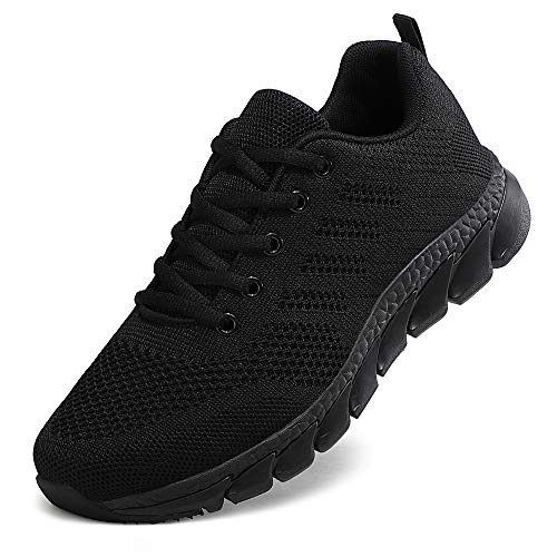 ZPAWDH Damen Turnschuhe Atmungsaktiv Laufschuhe Leichtgewichts Sportschuhe Freizeitschuhe Straßenlaufschuhe Outdoor Sneaker Alles Schwarz,39EU von ZPAWDH