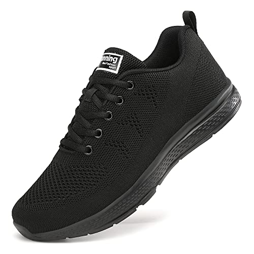 ZPAWDH Turnschuhe Damen Sportschuhe Laufschuhe Atmungsaktiv Leichte Gym Fitness Sneaker All Black 40EU von ZPAWDH