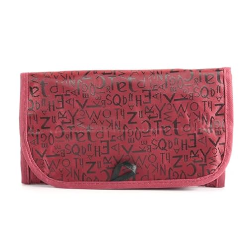Kosmetiktasche Mädchen 4-Layer Roll-Up Cosmetic Makeup Pouch Large Capacity Travel Storage Bag Foldable Toiletry Organizer with Hanging Hook(Red) von ZPFDSG
